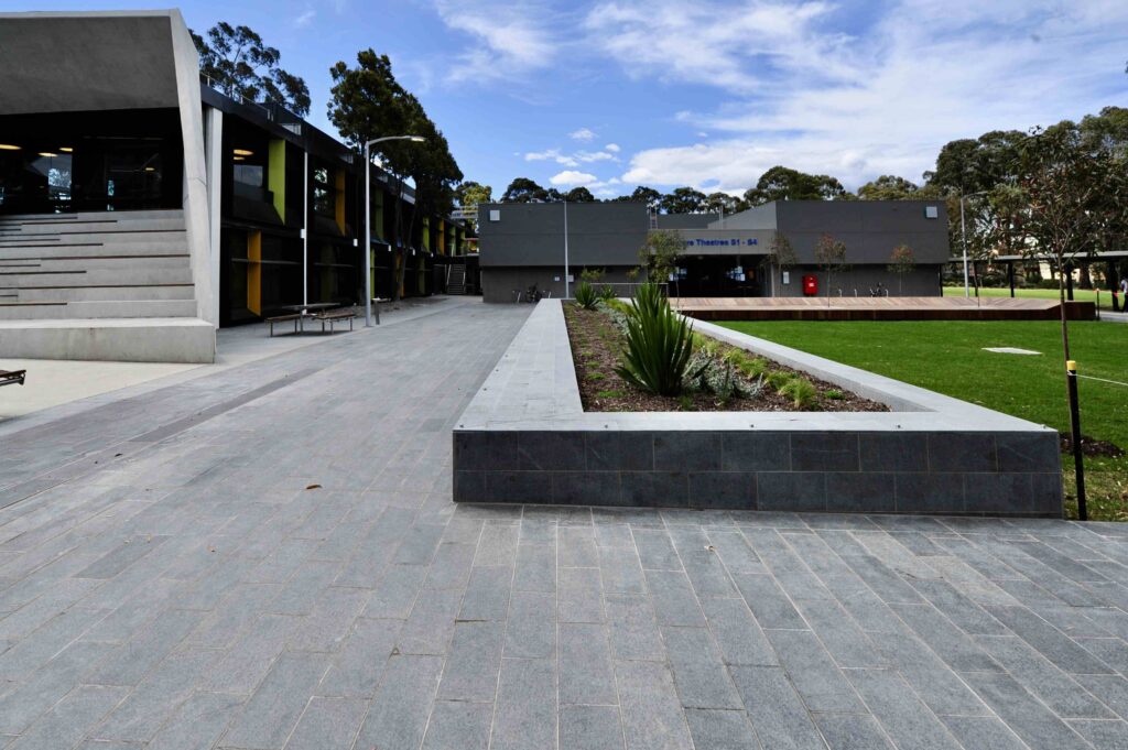 An aerial view of the architecturally striking Kangan Institute,